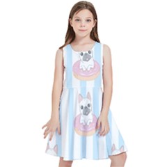 French-bulldog-dog-seamless-pattern Kids  Skater Dress by Jancukart