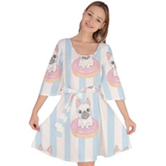 French-bulldog-dog-seamless-pattern Velour Kimono Dress