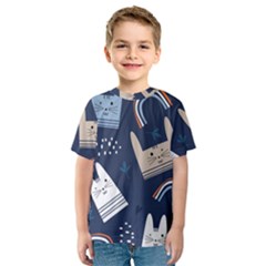 Colorful-cute-cats-seamless-pattern Kids  Sport Mesh Tee