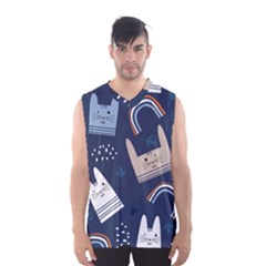 Colorful-cute-cats-seamless-pattern Men s Basketball Tank Top