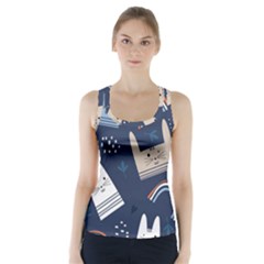 Colorful-cute-cats-seamless-pattern Racer Back Sports Top