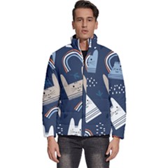 Colorful-cute-cats-seamless-pattern Men s Puffer Bubble Jacket Coat