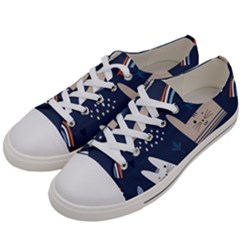 Colorful-cute-cats-seamless-pattern Men s Low Top Canvas Sneakers