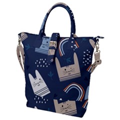 Colorful-cute-cats-seamless-pattern Buckle Top Tote Bag