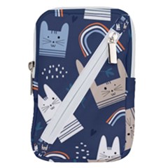 Colorful-cute-cats-seamless-pattern Belt Pouch Bag (large)