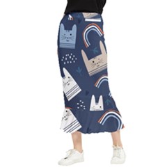 Colorful-cute-cats-seamless-pattern Maxi Fishtail Chiffon Skirt