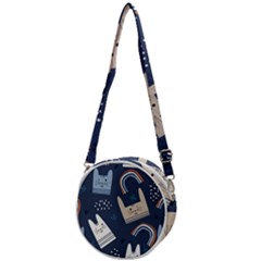 Colorful-cute-cats-seamless-pattern Crossbody Circle Bag