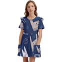 Colorful-cute-cats-seamless-pattern Kids  Frilly Sleeves Pocket Dress View1