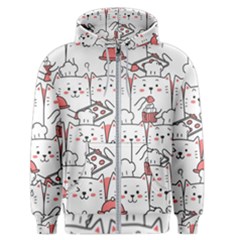 Cute-cat-chef-cooking-seamless-pattern-cartoon Men s Zipper Hoodie