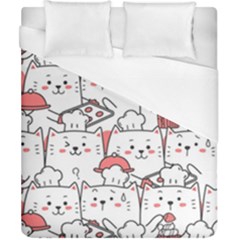 Cute-cat-chef-cooking-seamless-pattern-cartoon Duvet Cover (california King Size)