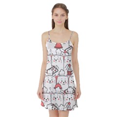 Cute-cat-chef-cooking-seamless-pattern-cartoon Satin Night Slip