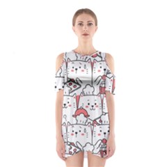 Cute-cat-chef-cooking-seamless-pattern-cartoon Shoulder Cutout One Piece Dress by Jancukart