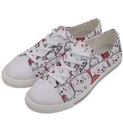 Cute-cat-chef-cooking-seamless-pattern-cartoon Men s Low Top Canvas Sneakers