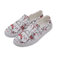 Cute-cat-chef-cooking-seamless-pattern-cartoon Women s Canvas Slip Ons