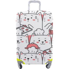 Cute-cat-chef-cooking-seamless-pattern-cartoon Luggage Cover (large) by Jancukart