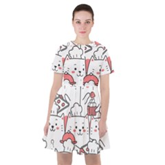 Cute-cat-chef-cooking-seamless-pattern-cartoon Sailor Dress by Jancukart