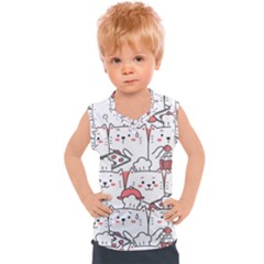 Cute-cat-chef-cooking-seamless-pattern-cartoon Kids  Sport Tank Top