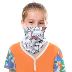 Cute-cat-chef-cooking-seamless-pattern-cartoon Face Covering Bandana (kids)