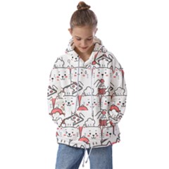 Cute-cat-chef-cooking-seamless-pattern-cartoon Kids  Oversized Hoodie by Jancukart