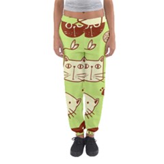 Cute-hand-drawn-cat-seamless-pattern Women s Jogger Sweatpants