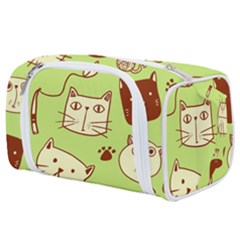 Cute-hand-drawn-cat-seamless-pattern Toiletries Pouch