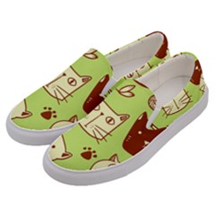 Cute-hand-drawn-cat-seamless-pattern Men s Canvas Slip Ons