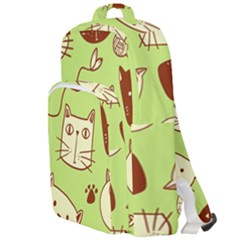 Cute-hand-drawn-cat-seamless-pattern Double Compartment Backpack by Jancukart