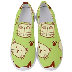 Cute-hand-drawn-cat-seamless-pattern Men s Slip On Sneakers by Jancukart