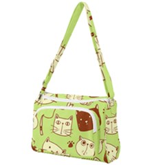 Cute-hand-drawn-cat-seamless-pattern Front Pocket Crossbody Bag