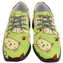 Cute-hand-drawn-cat-seamless-pattern Women Heeled Oxford Shoes