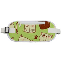 Cute-hand-drawn-cat-seamless-pattern Rounded Waist Pouch