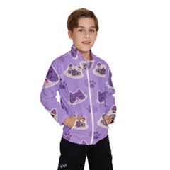 Cute-colorful-cat-kitten-with-paw-yarn-ball-seamless-pattern Kids  Windbreaker