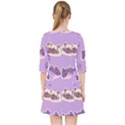 Cute-colorful-cat-kitten-with-paw-yarn-ball-seamless-pattern Quarter Sleeve Pocket Dress View2