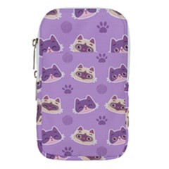 Cute-colorful-cat-kitten-with-paw-yarn-ball-seamless-pattern Waist Pouch (large)