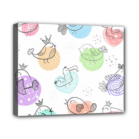 Cartoon-bird-cute-doodle-bird Canvas 10  X 8  (stretched)