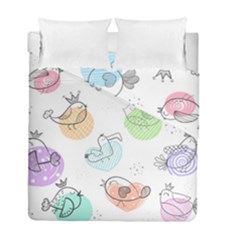 Cartoon-bird-cute-doodle-bird Duvet Cover Double Side (full/ Double Size)