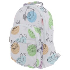 Cartoon-bird-cute-doodle-bird Rounded Multi Pocket Backpack