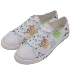 Cartoon-bird-cute-doodle-bird Women s Low Top Canvas Sneakers