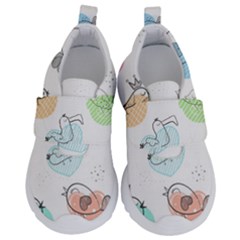 Cartoon-bird-cute-doodle-bird Kids  Velcro No Lace Shoes