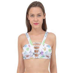 Cartoon-bird-cute-doodle-bird Cage Up Bikini Top