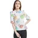 Cartoon-bird-cute-doodle-bird Frill Neck Blouse View1