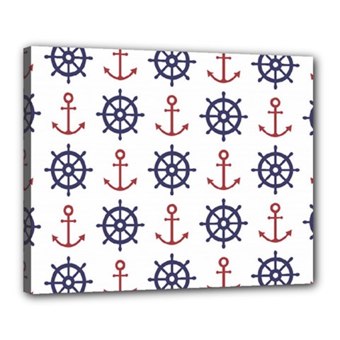 Nautical-seamless-pattern Canvas 20  X 16  (stretched)