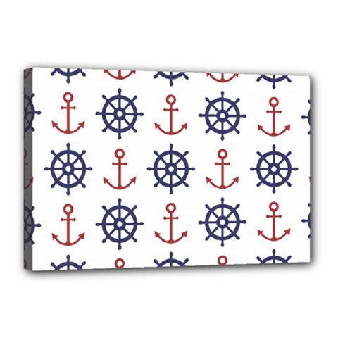 Nautical-seamless-pattern Canvas 18  X 12  (stretched)