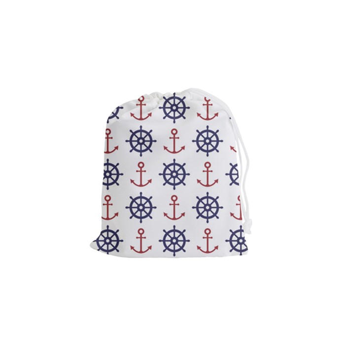 Nautical-seamless-pattern Drawstring Pouch (Small)