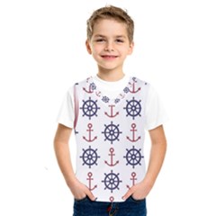 Nautical-seamless-pattern Kids  Basketball Tank Top