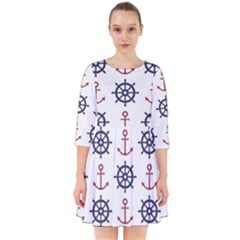 Nautical-seamless-pattern Smock Dress