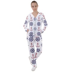 Nautical-seamless-pattern Women s Tracksuit