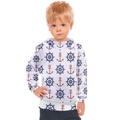 Nautical-seamless-pattern Kids  Hooded Pullover by Jancukart