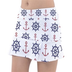 Nautical-seamless-pattern Classic Tennis Skirt