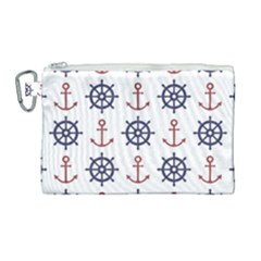 Nautical-seamless-pattern Canvas Cosmetic Bag (large)